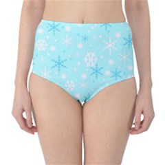 Blue Xmas Pattern High-waist Bikini Bottoms by Valentinaart