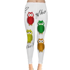 Cute Owls - Who? Leggings  by Valentinaart