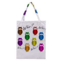 Cute Owls - Who? Classic Tote Bag by Valentinaart