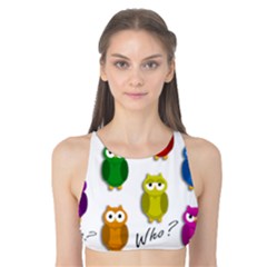 Cute Owls - Who? Tank Bikini Top by Valentinaart