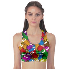 Cute Owls Mess Sports Bra by Valentinaart