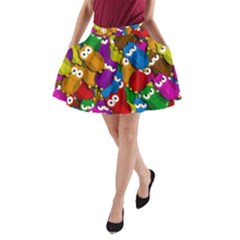 Cute Owls Mess A-line Pocket Skirt