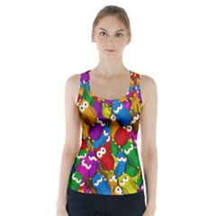 Cute Owls Mess Racer Back Sports Top by Valentinaart