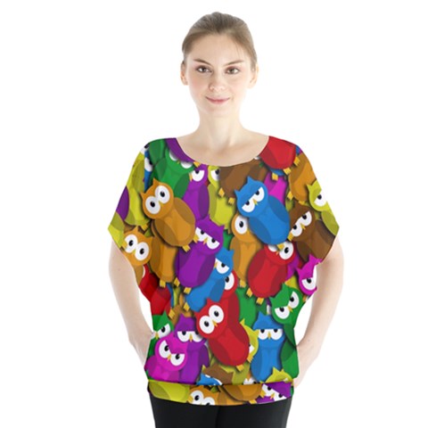 Cute Owls Mess Blouse by Valentinaart