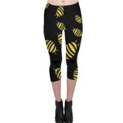 Decorative Bees Capri Leggings  by Valentinaart