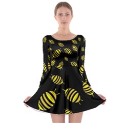 Decorative Bees Long Sleeve Skater Dress by Valentinaart