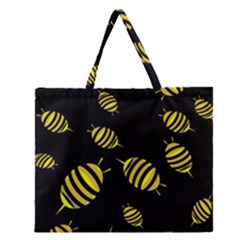 Decorative Bees Zipper Large Tote Bag