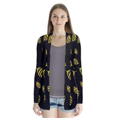 Decorative Bees Drape Collar Cardigan