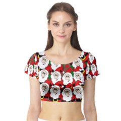 Did You See Rudolph? Short Sleeve Crop Top (tight Fit) by Valentinaart