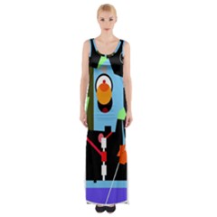 Abstract Composition  Maxi Thigh Split Dress by Valentinaart