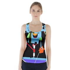 Abstract Composition  Racer Back Sports Top by Valentinaart