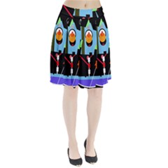 Abstract Composition  Pleated Skirt by Valentinaart