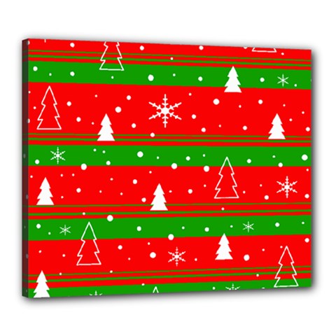 Xmas Pattern Canvas 24  X 20  by Valentinaart