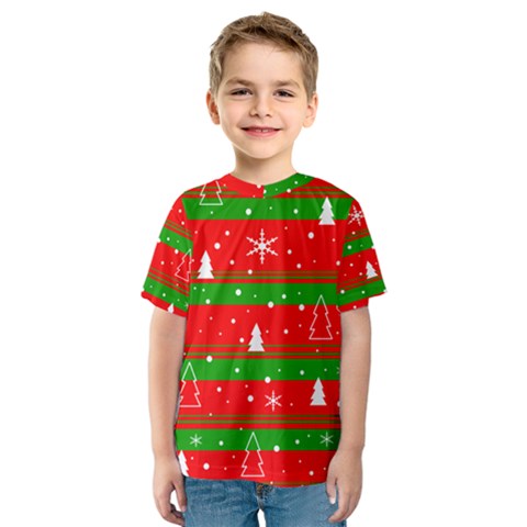 Xmas Pattern Kids  Sport Mesh Tee by Valentinaart