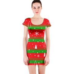 Xmas Pattern Short Sleeve Bodycon Dress by Valentinaart