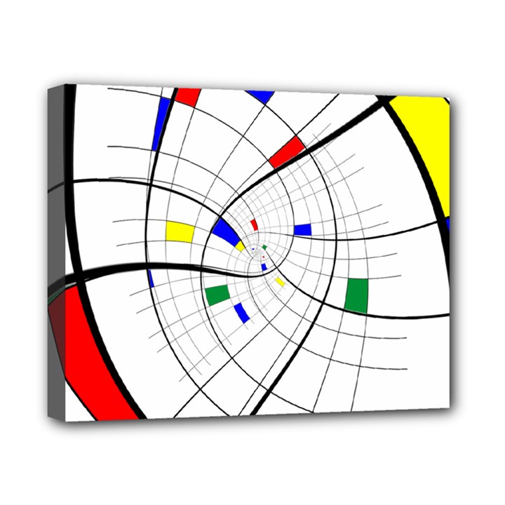 Swirl Grid With Colors Red Blue Green Yellow Spiral Canvas 10  x 8 