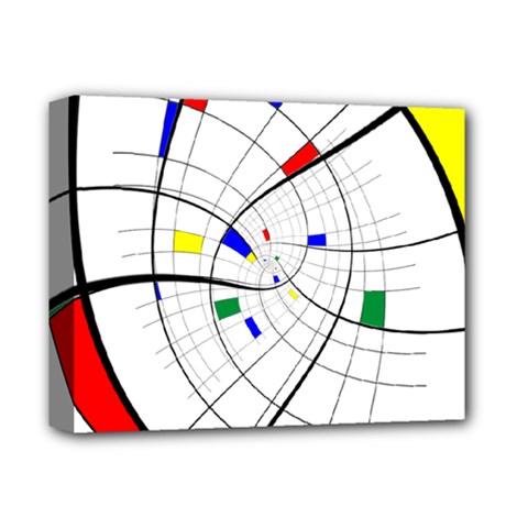 Swirl Grid With Colors Red Blue Green Yellow Spiral Deluxe Canvas 14  X 11  by designworld65