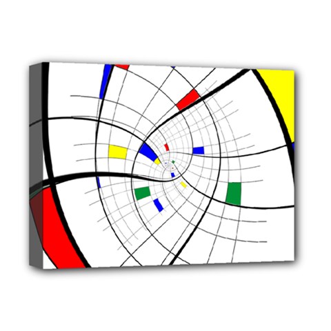 Swirl Grid With Colors Red Blue Green Yellow Spiral Deluxe Canvas 16  X 12   by designworld65