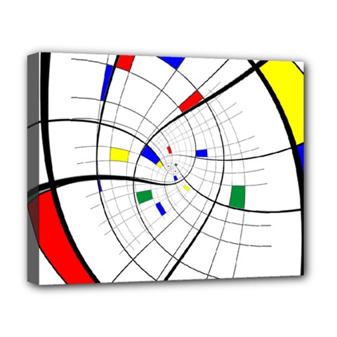 Swirl Grid With Colors Red Blue Green Yellow Spiral Deluxe Canvas 20  X 16   by designworld65