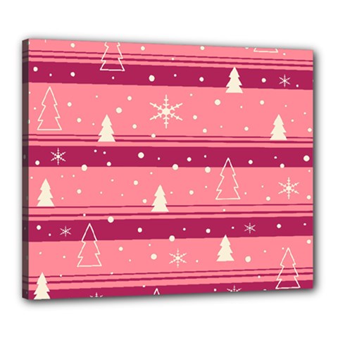 Pink Xmas Canvas 24  X 20  by Valentinaart