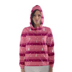 Pink Xmas Hooded Wind Breaker (women) by Valentinaart