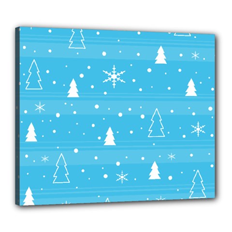 Blue Xmas Canvas 24  X 20  by Valentinaart