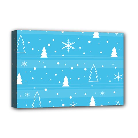 Blue Xmas Deluxe Canvas 18  X 12   by Valentinaart