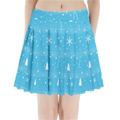 Blue Xmas Pleated Mini Skirt by Valentinaart