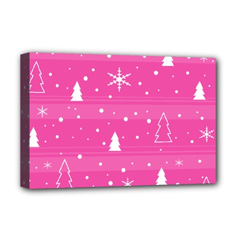 Magenta Xmas Deluxe Canvas 18  X 12   by Valentinaart