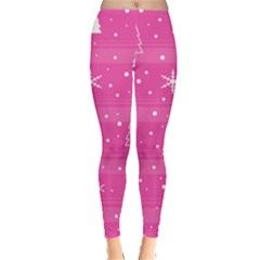 Magenta Xmas Leggings  by Valentinaart