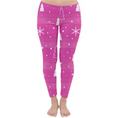 Magenta Xmas Winter Leggings  by Valentinaart