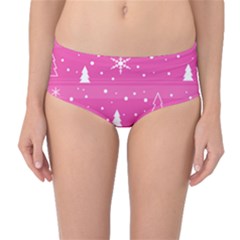 Magenta Xmas Mid-waist Bikini Bottoms by Valentinaart