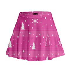 Magenta Xmas Mini Flare Skirt by Valentinaart