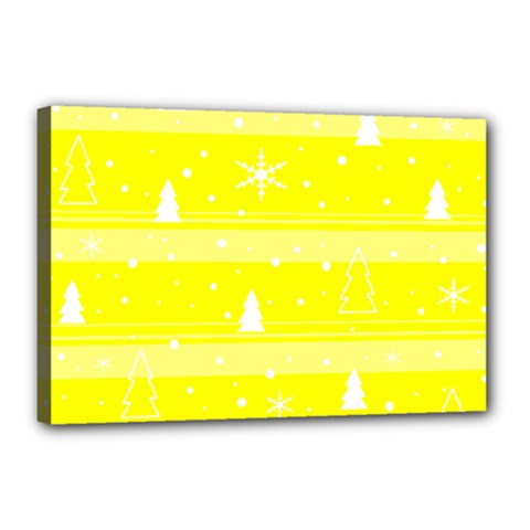 Yellow Xmas Canvas 18  X 12  by Valentinaart