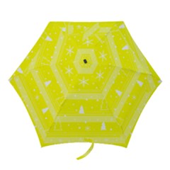 Yellow Xmas Mini Folding Umbrellas by Valentinaart