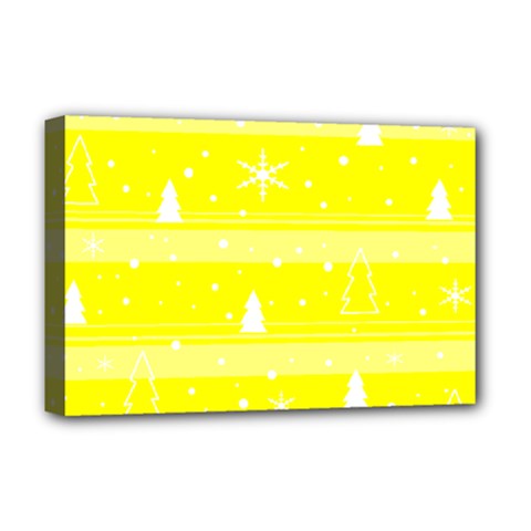 Yellow Xmas Deluxe Canvas 18  X 12   by Valentinaart