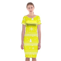 Yellow Xmas Classic Short Sleeve Midi Dress by Valentinaart