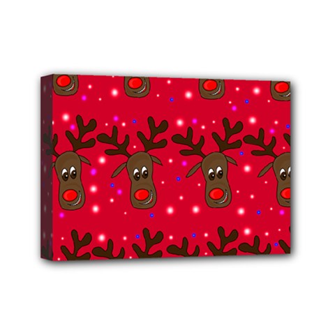 Reindeer Xmas Pattern Mini Canvas 7  X 5  by Valentinaart