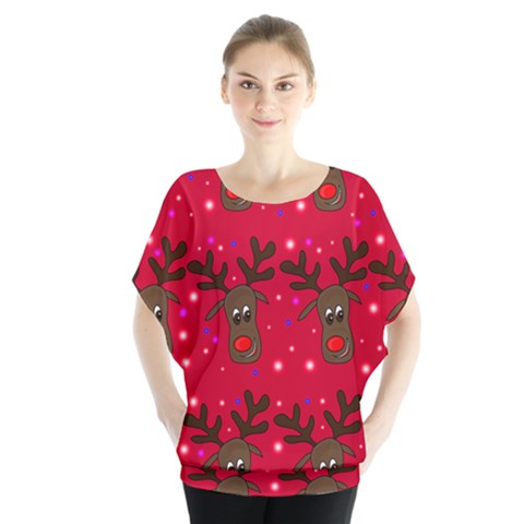 Reindeer Xmas Pattern Blouse by Valentinaart