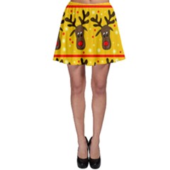 Christmas Reindeer Pattern Skater Skirt by Valentinaart