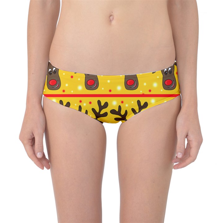 Christmas reindeer pattern Classic Bikini Bottoms