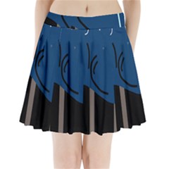 Abstract Night Landscape Pleated Mini Skirt