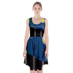 Abstract Night Landscape Racerback Midi Dress