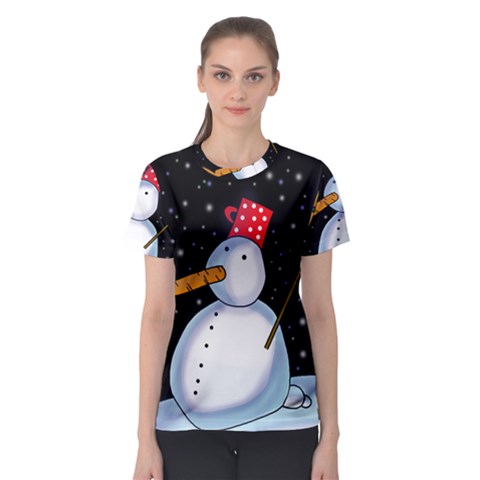 Lonely Snowman Women s Sport Mesh Tee by Valentinaart