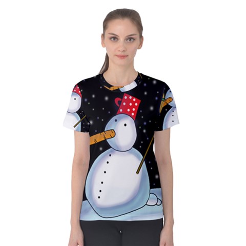 Lonely Snowman Women s Cotton Tee by Valentinaart