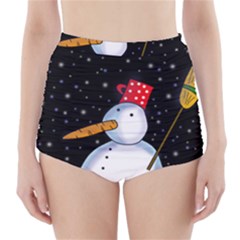 Lonely Snowman High-waisted Bikini Bottoms by Valentinaart