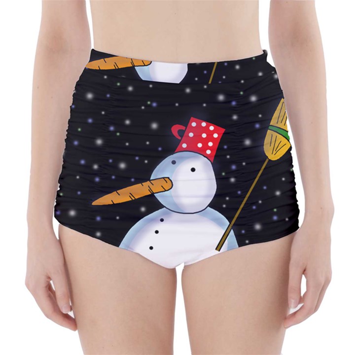 Lonely snowman High-Waisted Bikini Bottoms