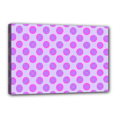 Pastel Pink Mod Circles Canvas 18  X 12  by BrightVibesDesign