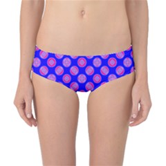 Bright Mod Pink Circles On Blue Classic Bikini Bottoms