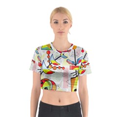 Happy Day Cotton Crop Top by Valentinaart